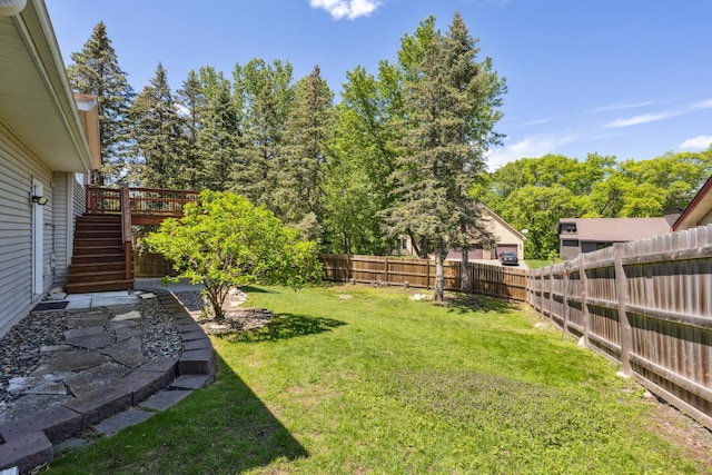 1112 Gabbert Cir, Eagan, MN 55123 - view of yard with stairway and a deck