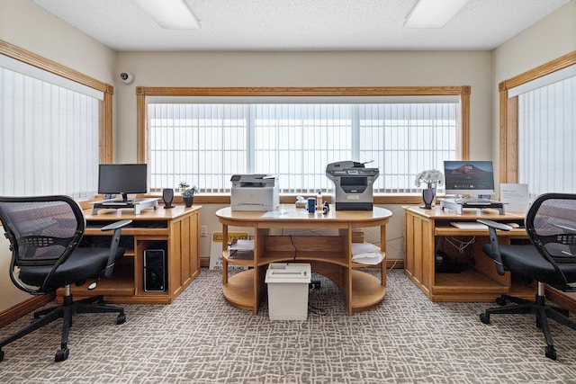 home office with carpet