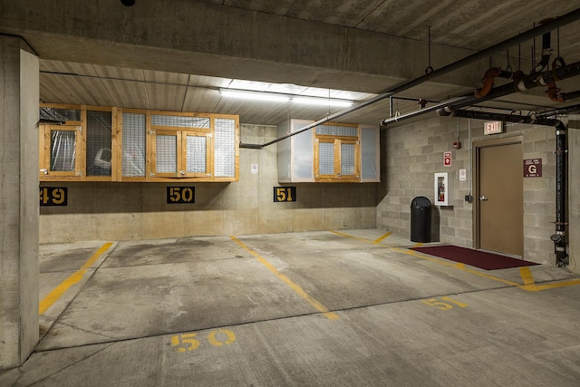 view of parking garage