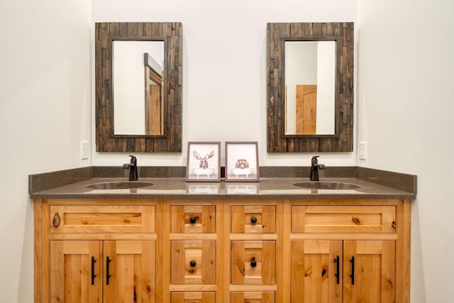 full bathroom featuring double vanity and a sink