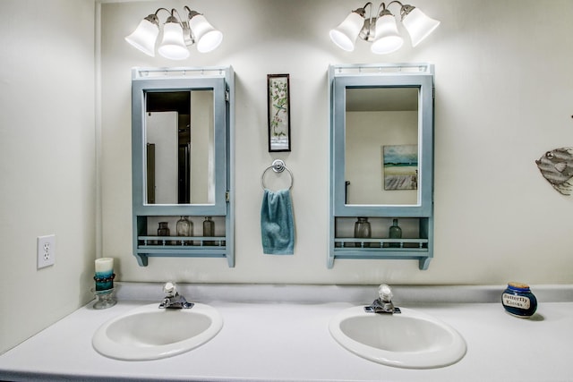 32290 US-71, Menahga, MN 56464 - bathroom with a chandelier and double vanity