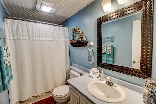 32290 US-71, Menahga, MN 56464 - full bathroom featuring toilet, vanity, and curtained shower