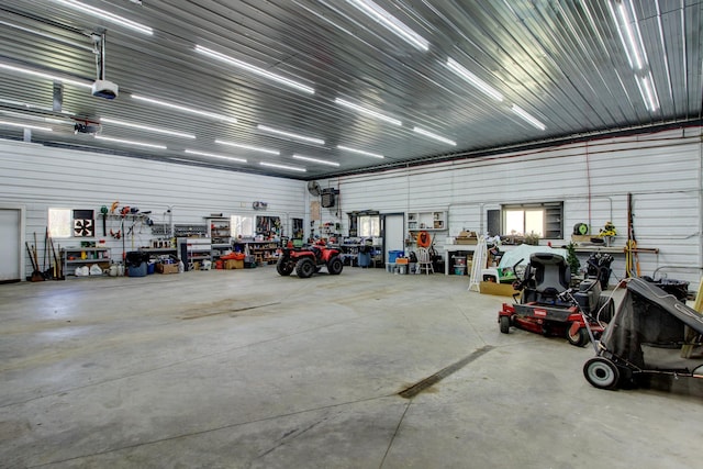 32290 US-71, Menahga, MN 56464 - garage with a workshop area and a garage door opener
