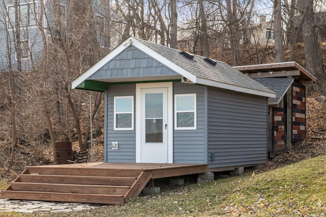 view of shed