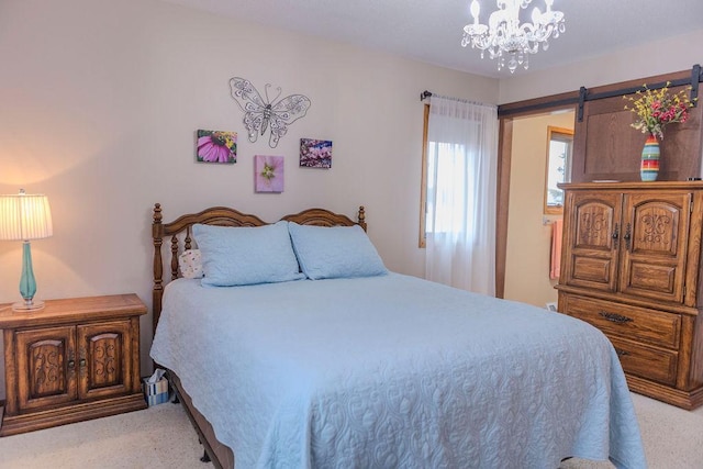 19447 County Road 1, Morris, MN 56267 - carpeted bedroom featuring a notable chandelier
