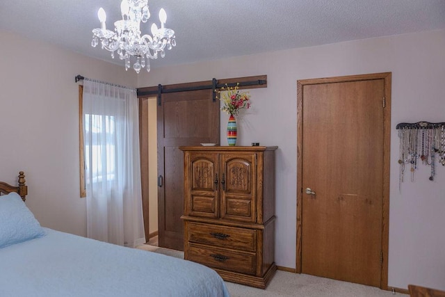 19447 County Road 1, Morris, MN 56267 - bedroom with an inviting chandelier and light colored carpet