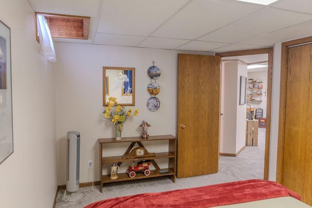 19447 County Road 1, Morris, MN 56267 - carpeted bedroom featuring a paneled ceiling