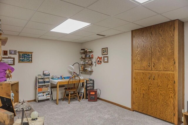 19447 County Road 1, Morris, MN 56267 - carpeted office space with baseboards, a drop ceiling, and visible vents