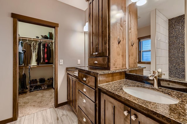 334 143rd Ave NW, Andover, MN 55304 - bathroom featuring vanity, wood finished floors, and a spacious closet