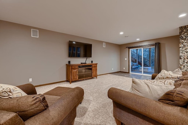 334 143rd Ave NW, Andover, MN 55304 - living room featuring baseboards, recessed lighting, and light carpet