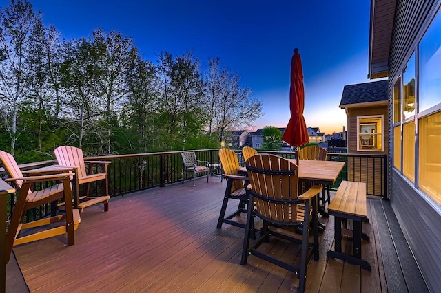 334 143rd Ave NW, Andover, MN 55304 - deck at dusk featuring outdoor dining space