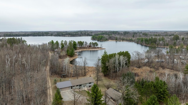 property view of water featuring a view of trees