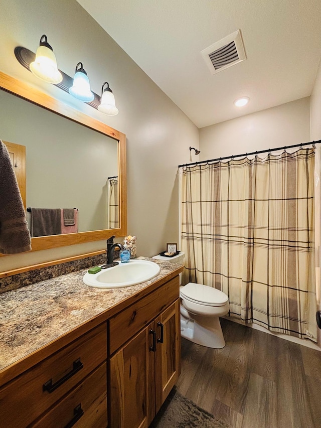 1008 Ruby St NW, Alexandria, MN 56308 - full bath with wood finished floors, toilet, and vanity