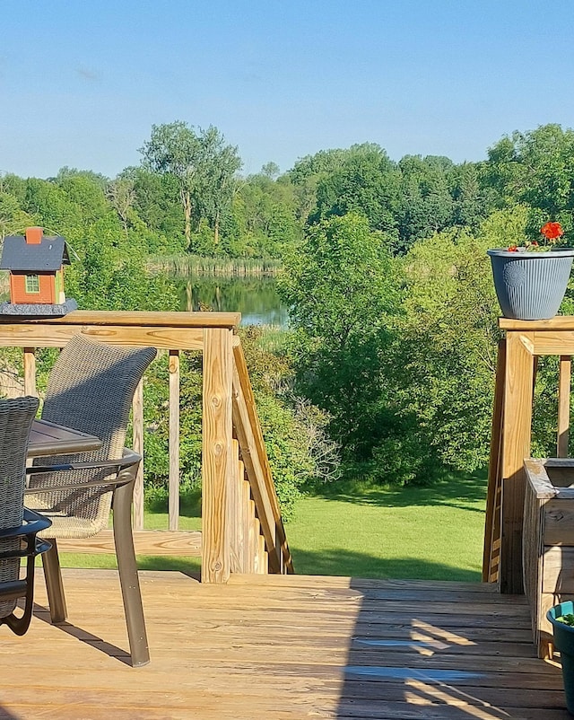 1008 Ruby St NW, Alexandria, MN 56308 - deck with a view of trees and a yard
