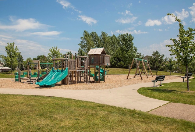 community play area featuring a yard
