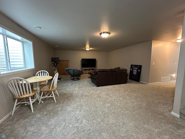 6054 59th St S, Fargo, ND 58104 - living area with carpet flooring, baseboards, and visible vents