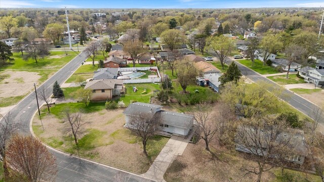 drone / aerial view with a residential view