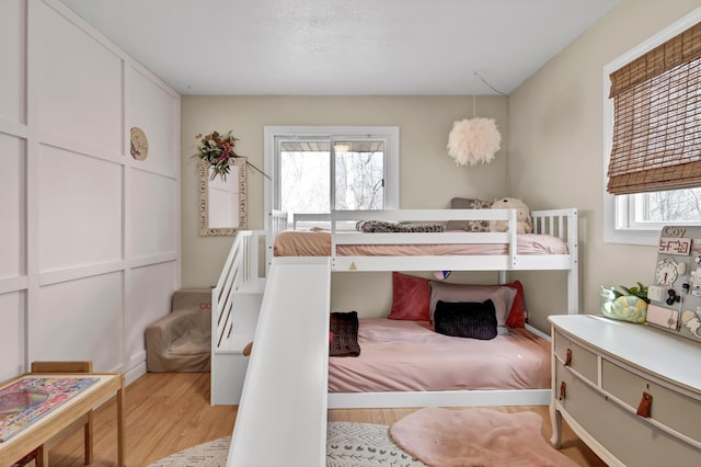 bedroom featuring light wood-type flooring