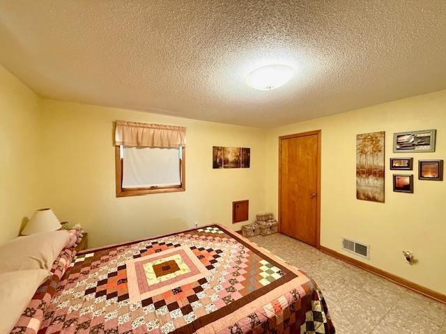 15497 Meiners Rd, Mayville Twp, MN 55921 - bedroom featuring a textured ceiling and baseboards