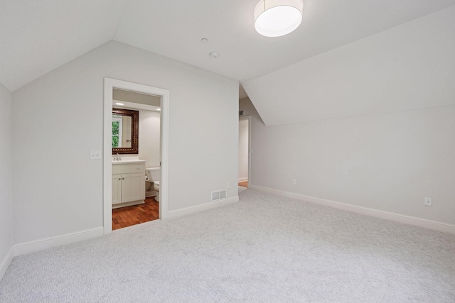 205 Mill St Unit S301, Excelsior, MN 55331 - bonus room with carpet, vaulted ceiling, baseboards, and a sink