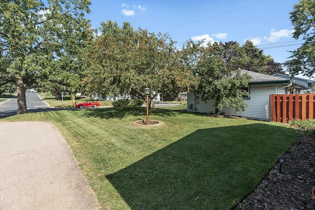 view of yard featuring fence