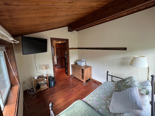living area with lofted ceiling, wood finished floors, and wood ceiling