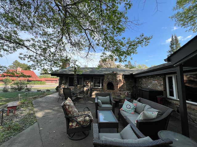 view of patio featuring an outdoor hangout area