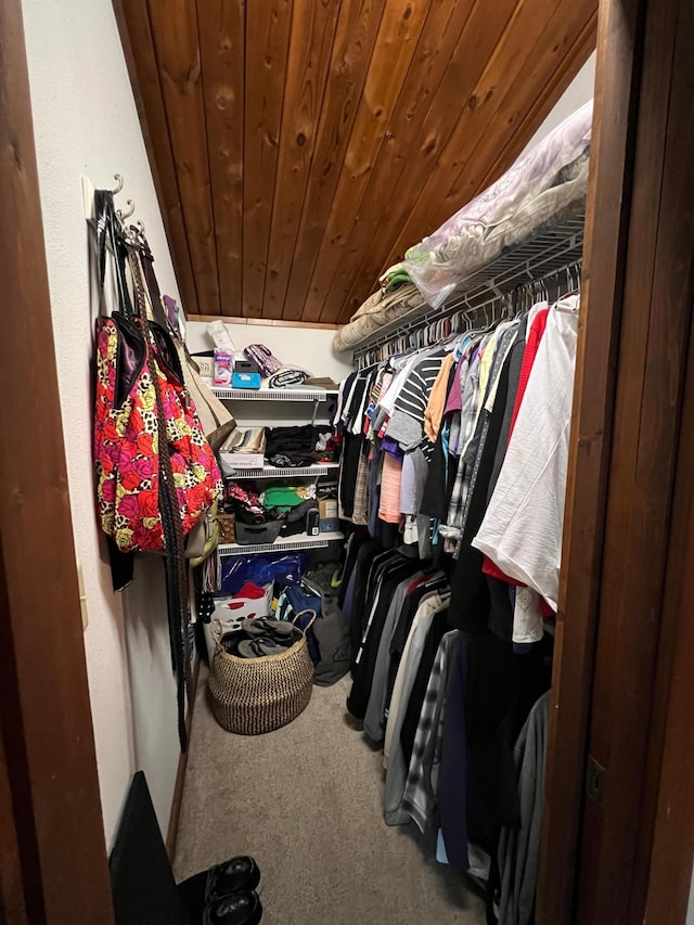 spacious closet with carpet flooring