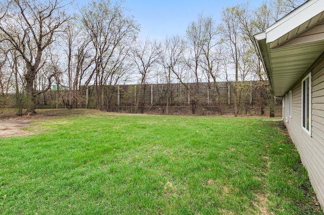 view of yard featuring fence