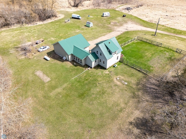 bird's eye view featuring a rural view