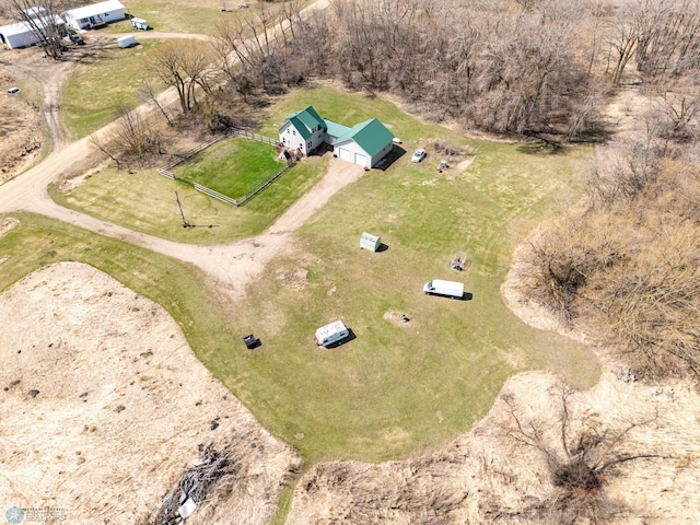 bird's eye view featuring a rural view