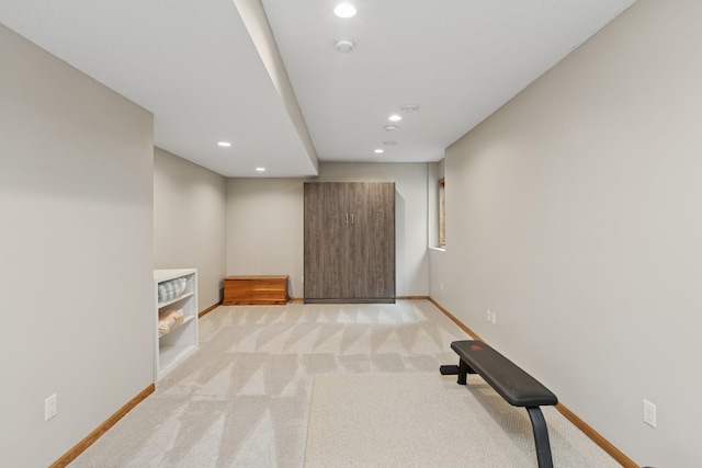 813 Quie Ln, Northfield, MN 55057 - finished basement featuring recessed lighting, baseboards, and light colored carpet
