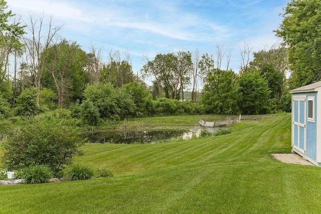 7387 Old Mill Rd, Centerville, MN 55038 - view of green lawn featuring a water view