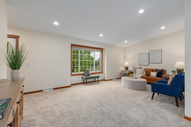 1715 107th St, New Richmond, WI 54017 - living area with carpet, recessed lighting, and baseboards