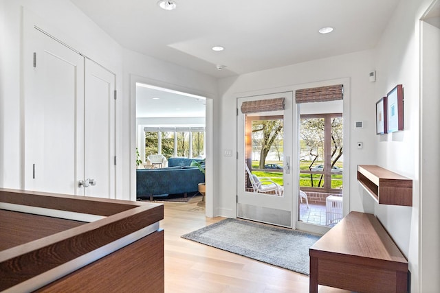 4721 Lake Harriet Pkwy, Minneapolis, MN 55419 - entryway featuring light wood finished floors and recessed lighting