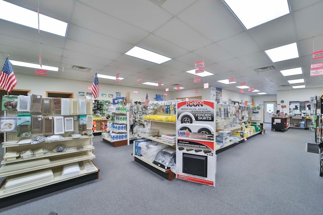 7717 Lake May Rd NW, Walker, MN 56433 - misc room featuring a drop ceiling and carpet flooring