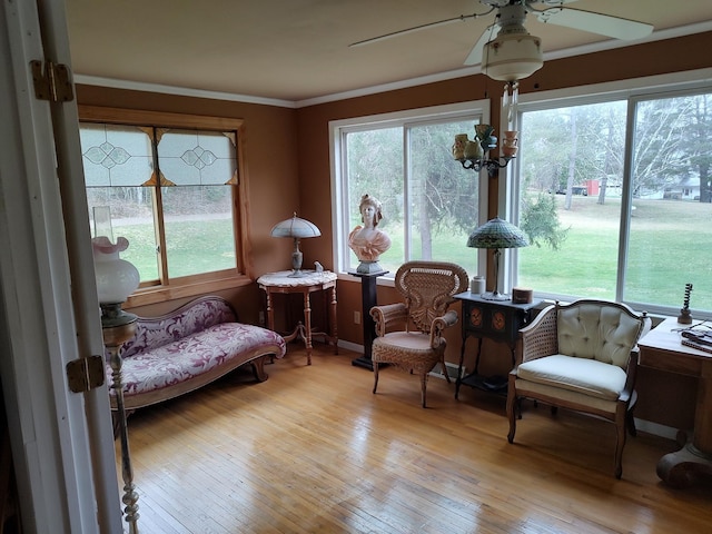 sunroom featuring hardwood / wood-style flooring
