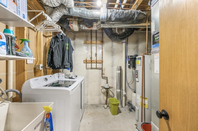 664 Highland Trl, Lino Lakes, MN 55014 - laundry room with washer and dryer and electric water heater