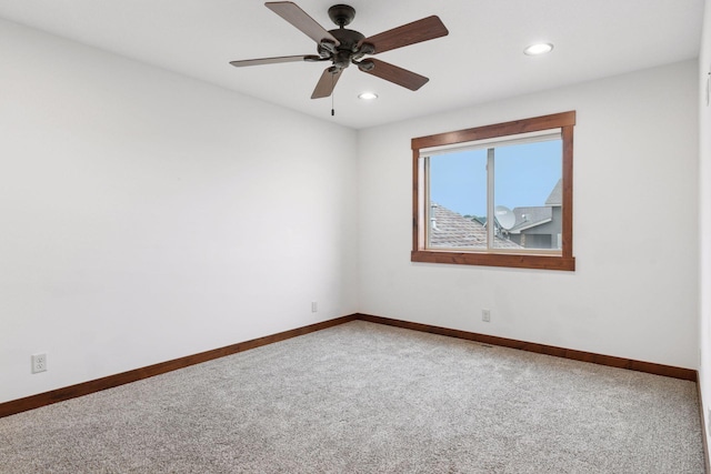 116 Wheat Field Ln, New Richmond, WI 54017 - spare room with carpet, recessed lighting, and ceiling fan