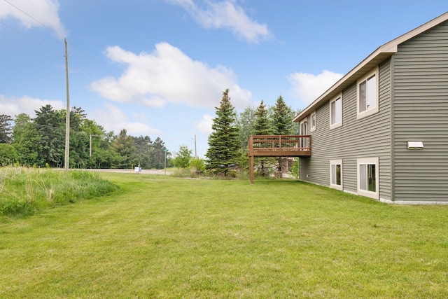 116 Wheat Field Ln, New Richmond, WI 54017 - view of grassy yard with a deck
