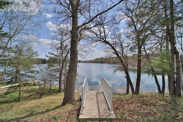 dock featuring a water view