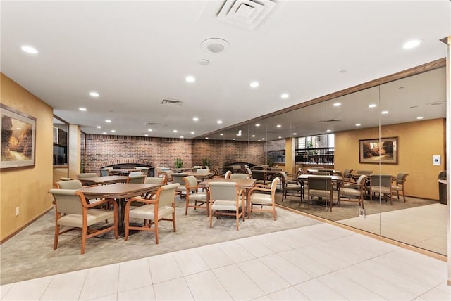 1235 Yale Pl Unit 101, Minneapolis, MN 55403 - carpeted dining space with visible vents and recessed lighting