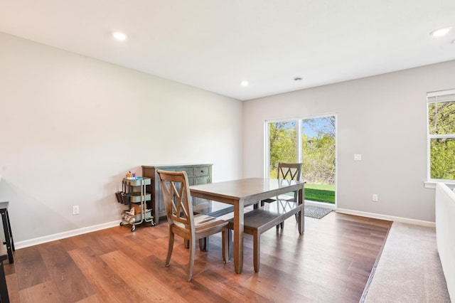 11504 Yuma Ln N, Dayton, MN 55369 - dining room with wood finished floors, baseboards, and recessed lighting