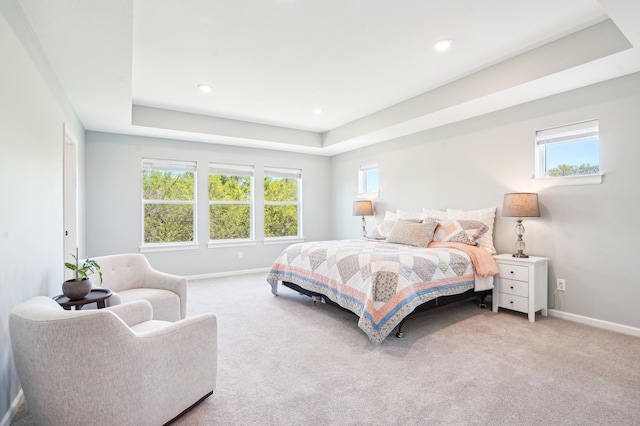 11504 Yuma Ln N, Dayton, MN 55369 - carpeted bedroom with baseboards, a tray ceiling, and recessed lighting