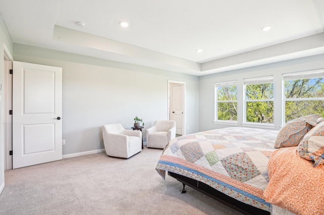 11504 Yuma Ln N, Dayton, MN 55369 - carpeted bedroom featuring baseboards, a tray ceiling, and recessed lighting