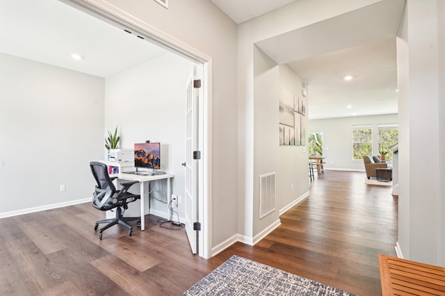 11504 Yuma Ln N, Dayton, MN 55369 - home office with wood finished floors, baseboards, and recessed lighting