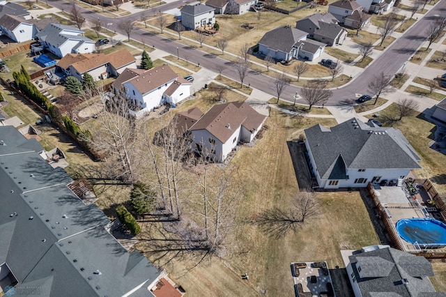 bird's eye view with a residential view
