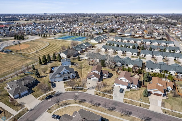 bird's eye view with a residential view