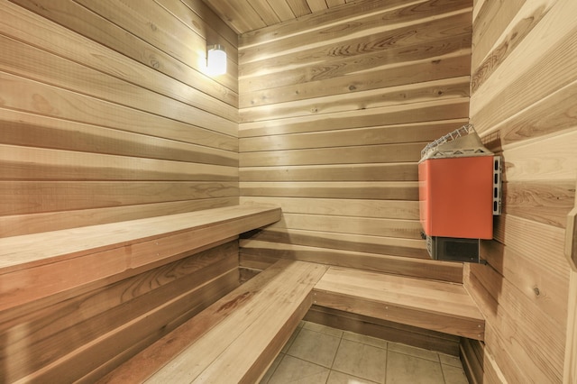 view of sauna / steam room with tile patterned flooring