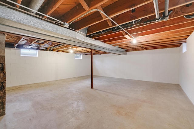 below grade area featuring plenty of natural light